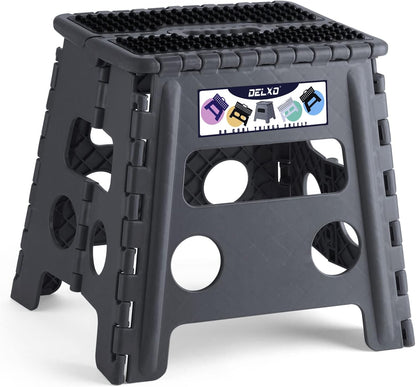 Folding Step Stool 13 Inch,300 Lbs Step Stool for Adults Black