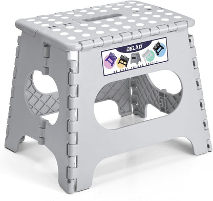 Folding Step Stool 13 Inch,300 Lbs Step Stool for Adults Black