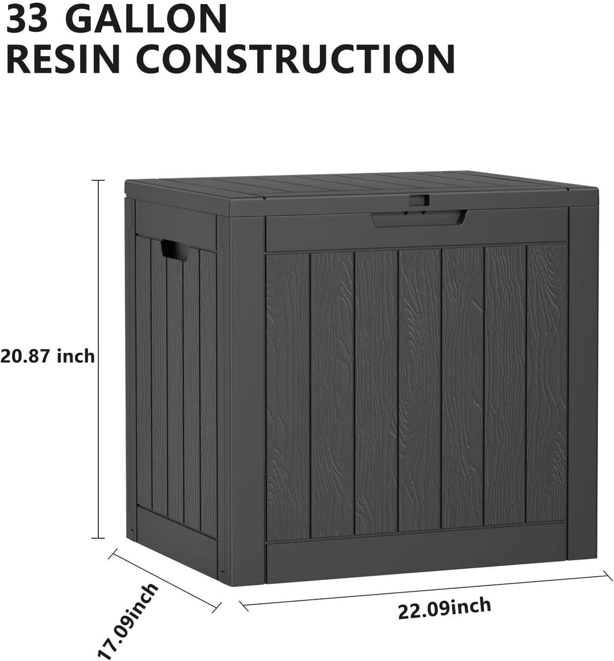 30 Gallon Outdoor Deck Box, Lockable Waterproof Outdoor Storage Boxes For Garden Tools,Indoor Cushions,Accessories Outside Storage Resin Weatherproof Container(Black)