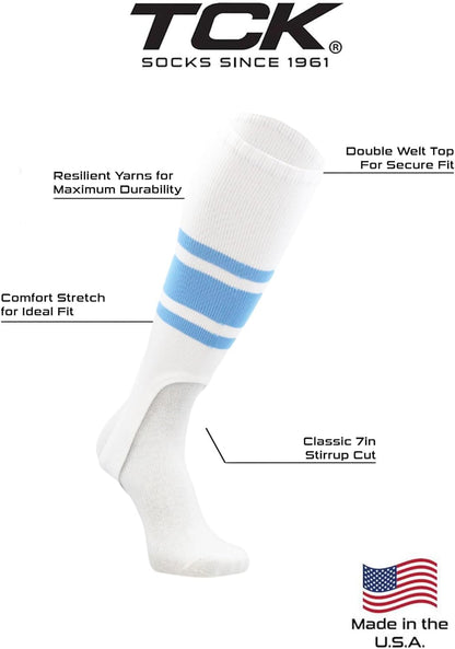 TCK Striped Baseball Stirrups Softball Stirrups 7 Inch