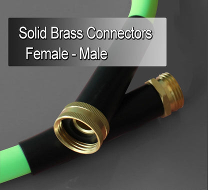 Atlantic Female to Female Heavy Duty Garden Hose 5/8 Inch x 2 ft Black Water Hose Short Connection Leader Hose 2 Foot - Colors A