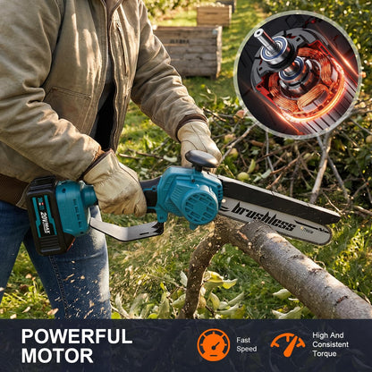 Cordless Mini Chainsaw, 20V MAX 8 inch & 6 inch Powered Handheld Electric Chainsaws,2 Pack Rechargeable Batteries Powered Portable Small Pruning Chain Saw for Tree Pruning Wood Cutting Trimming