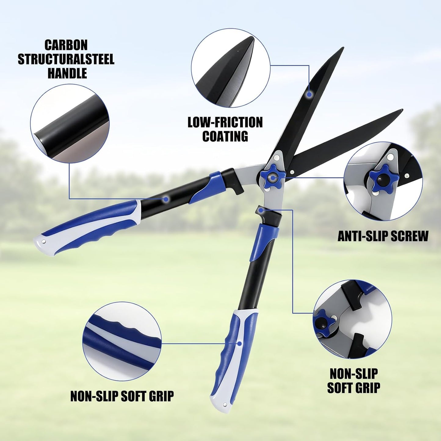 Loppers for Tree Trimming, 24" Heavy Duty Steel Hedge Shears, Branch Cutter Garden Bypass Lopper and Tree Trimmer Tree Pruner Garden Shears for Gardening