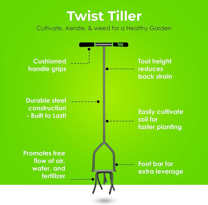 Twist Tiller garden cultivator & hand tiller heavy duty garden claw hand tool - ITNT-4