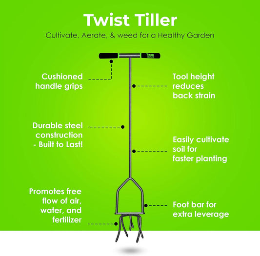 Twist Tiller garden cultivator & hand tiller heavy duty garden claw hand tool - ITNT-4