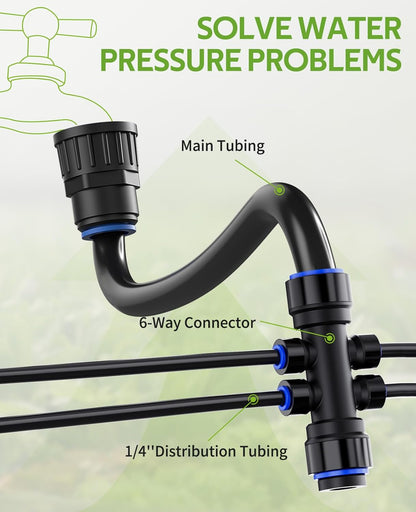 140FT Quick-Connect Drip Irrigation Kit for Large Gardens