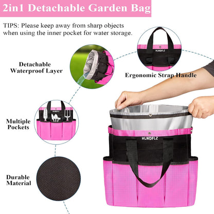 Purple Garden Tool Set Gardening Items for Women - 11PCS Heavy Duty Garden Tools with Detachable Storage Bag, Weeder, Dual-Purpose Hoe