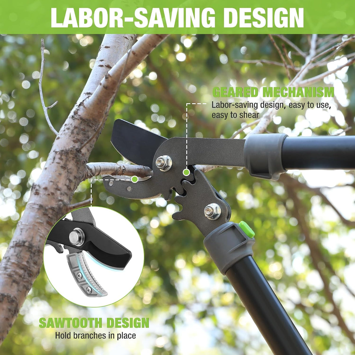 28" Garden Anvil Lopper, Branch Cutter with 1.6" Cutting Capacity