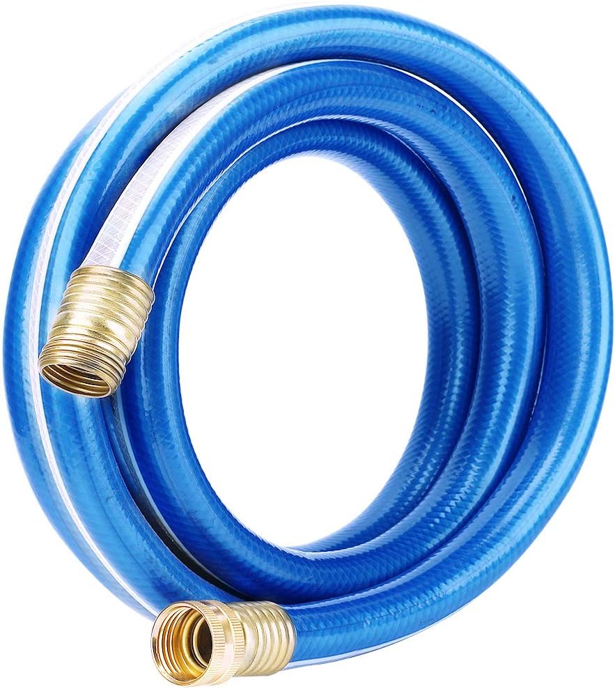 Lead-in Blue Garden Hose 3/4 in. x 15 ft. - No Kink, Leak Free, Flexible, Male to Female Fittings - Heavy Duty Lightweight PVC Water Hose -150PSI Work & 500PSI Burst, for Reel Cart & Commercial Use