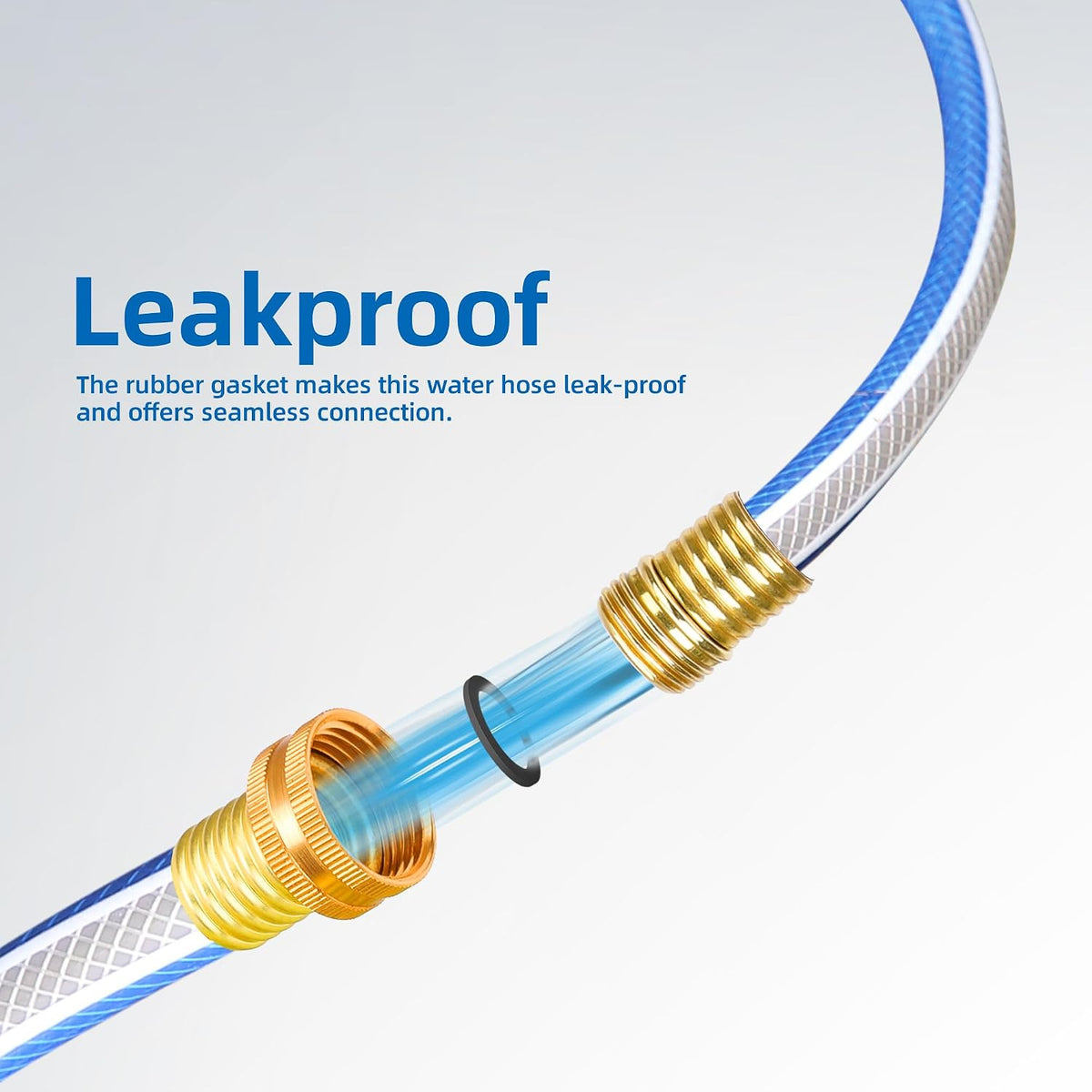 Lead-in Blue Garden Hose 3/4 in. x 15 ft. - No Kink, Leak Free, Flexible, Male to Female Fittings - Heavy Duty Lightweight PVC Water Hose -150PSI Work & 500PSI Burst, for Reel Cart & Commercial Use