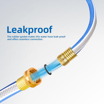 Lead-in Blue Garden Hose 3/4 in. x 15 ft. - No Kink, Leak Free, Flexible, Male to Female Fittings - Heavy Duty Lightweight PVC Water Hose -150PSI Work & 500PSI Burst, for Reel Cart & Commercial Use