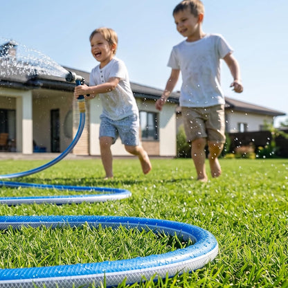 Lead-in Blue Garden Hose 3/4 in. x 15 ft. - No Kink, Leak Free, Flexible, Male to Female Fittings - Heavy Duty Lightweight PVC Water Hose -150PSI Work & 500PSI Burst, for Reel Cart & Commercial Use
