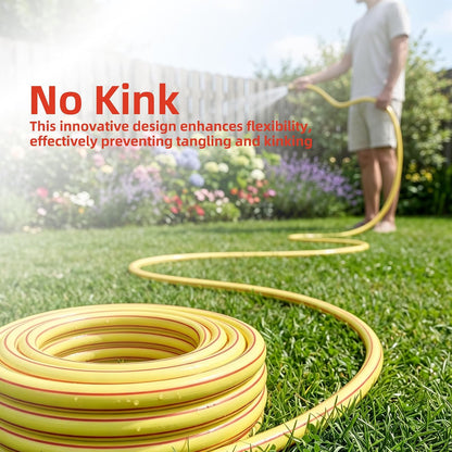 Lead-in Blue Garden Hose 3/4 in. x 15 ft. - No Kink, Leak Free, Flexible, Male to Female Fittings - Heavy Duty Lightweight PVC Water Hose -150PSI Work & 500PSI Burst, for Reel Cart & Commercial Use