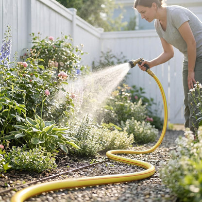 Lead-in Blue Garden Hose 3/4 in. x 15 ft. - No Kink, Leak Free, Flexible, Male to Female Fittings - Heavy Duty Lightweight PVC Water Hose -150PSI Work & 500PSI Burst, for Reel Cart & Commercial Use