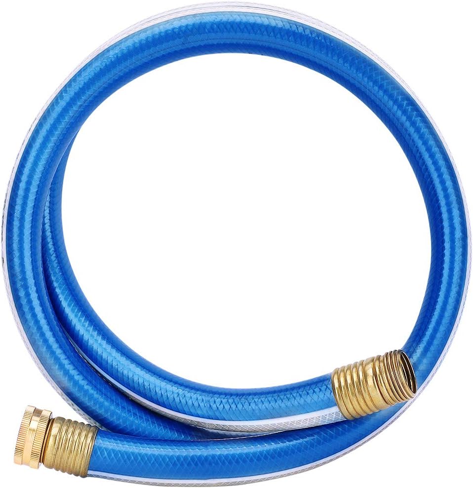 Lead-in Blue Garden Hose 3/4 in. x 15 ft. - No Kink, Leak Free, Flexible, Male to Female Fittings - Heavy Duty Lightweight PVC Water Hose -150PSI Work & 500PSI Burst, for Reel Cart & Commercial Use