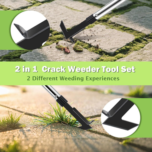 Crack Weeder with Long Handle, 60" Manual Crevice Weeding Tool