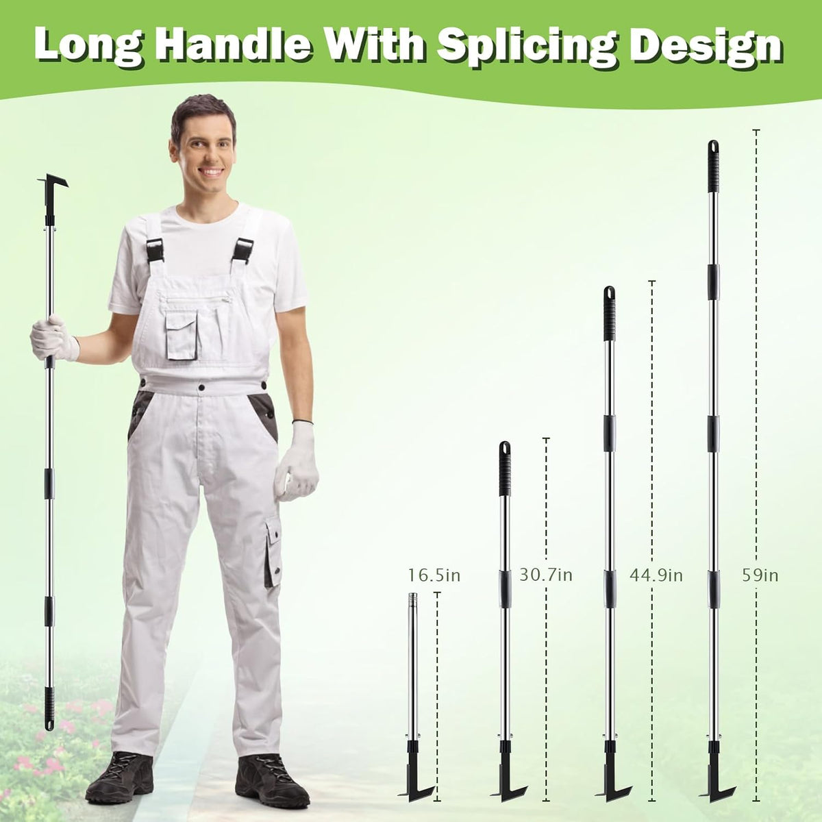 Crack Weeder with Long Handle, 60" Manual Crevice Weeding Tool
