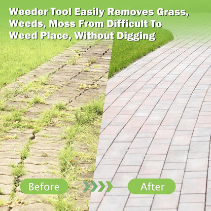 Crack Weeder with Long Handle, 60" Manual Crevice Weeding Tool