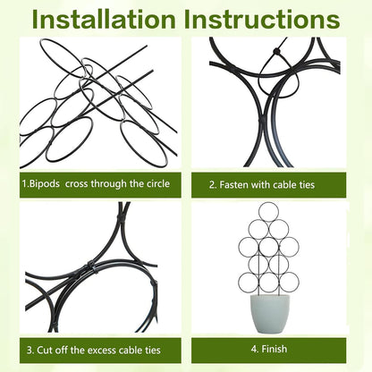 Trellis for Climbing Plants Indoor,4 Pack Stackable Garden Trellis for Potted Plant Support, 15.7 Inch Small Houseplant Metal Wire Trellis for Vine Ivy Rose Plant Trellis (Black)