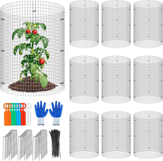 30Pcs Garden Plant Protector Cage 12''x12'', 10 Set Metal Wire Protectors