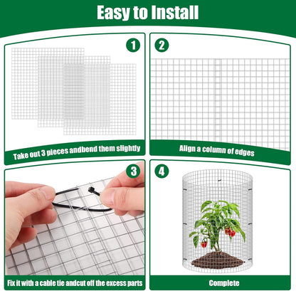30Pcs Garden Plant Protector Cage 12''x12'', 10 Set Metal Wire Protectors