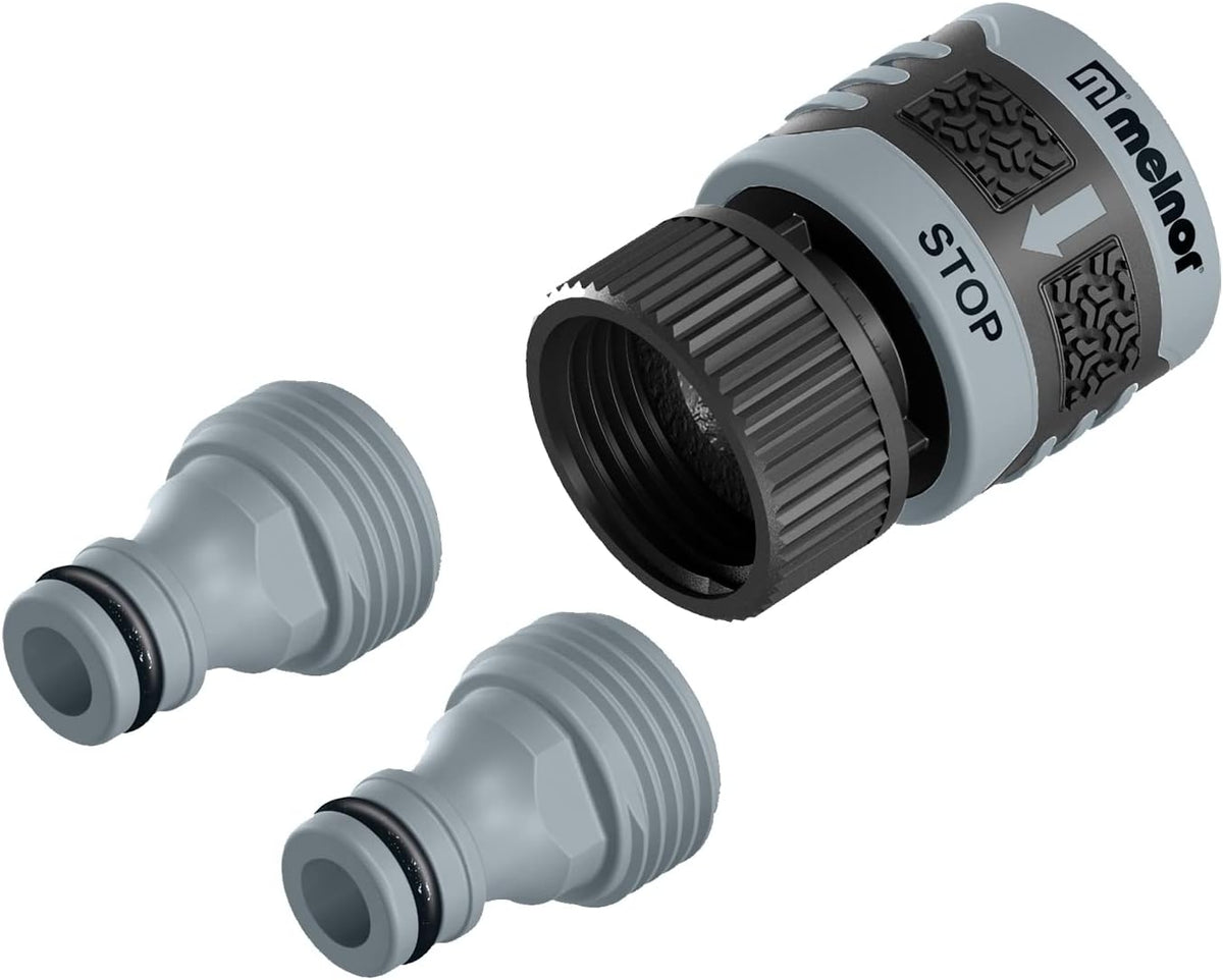 65175AMZ 6 Piece Quick Connect Starter Set Connector Bundle, Product Adapter, Product End Connector, Black, Grey