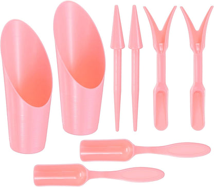 2-Set Garden Shovel Hand Tools Transplanting Succulent Cultivation Digging Scoops Kits, Plastic Mini Garden Tool Set for Flower Planting/Bonsai Potting [Green]
