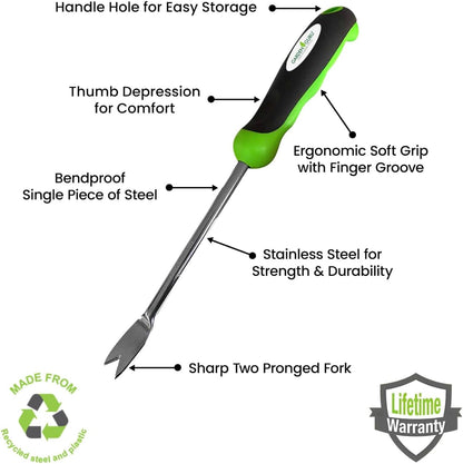 Dandelion Weeder Tool with Ergonomic Handle - Stainless Steel Weed Puller for Planting, Weeding, Flower and Vegetable Care in Lawn Garden Yard | Rust Resistant