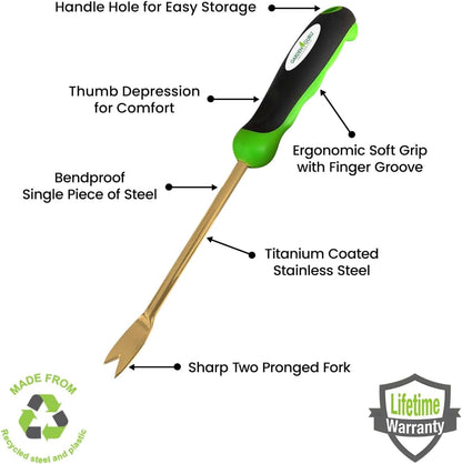 Dandelion Weeder Tool with Ergonomic Handle - Stainless Steel Weed Puller for Planting, Weeding, Flower and Vegetable Care in Lawn Garden Yard | Rust Resistant