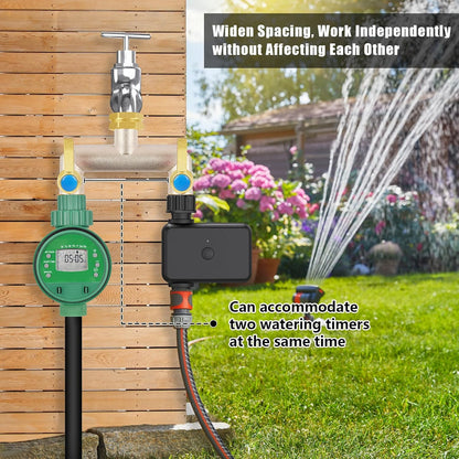 Upgraded Brass Garden Hose Splitter 3 Way Heavy Duty with Extension Handle