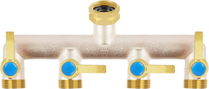 Upgraded Brass Garden Hose Splitter 3 Way Heavy Duty with Extension Handle