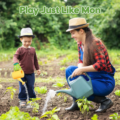 Kids Gardening Tool Set, 20PCS Gardening Toys Includes Metal Rake,Fork,Trowel,Apron,Gloves,Watering Can,Tote Bag and Strickers, Garden Tool Kit for Kids, Outdoor Toys Gift for Boys Girls