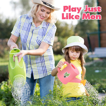 Kids Gardening Tool Set, 20PCS Gardening Toys Includes Metal Rake,Fork,Trowel,Apron,Gloves,Watering Can,Tote Bag and Strickers, Garden Tool Kit for Kids, Outdoor Toys Gift for Boys Girls
