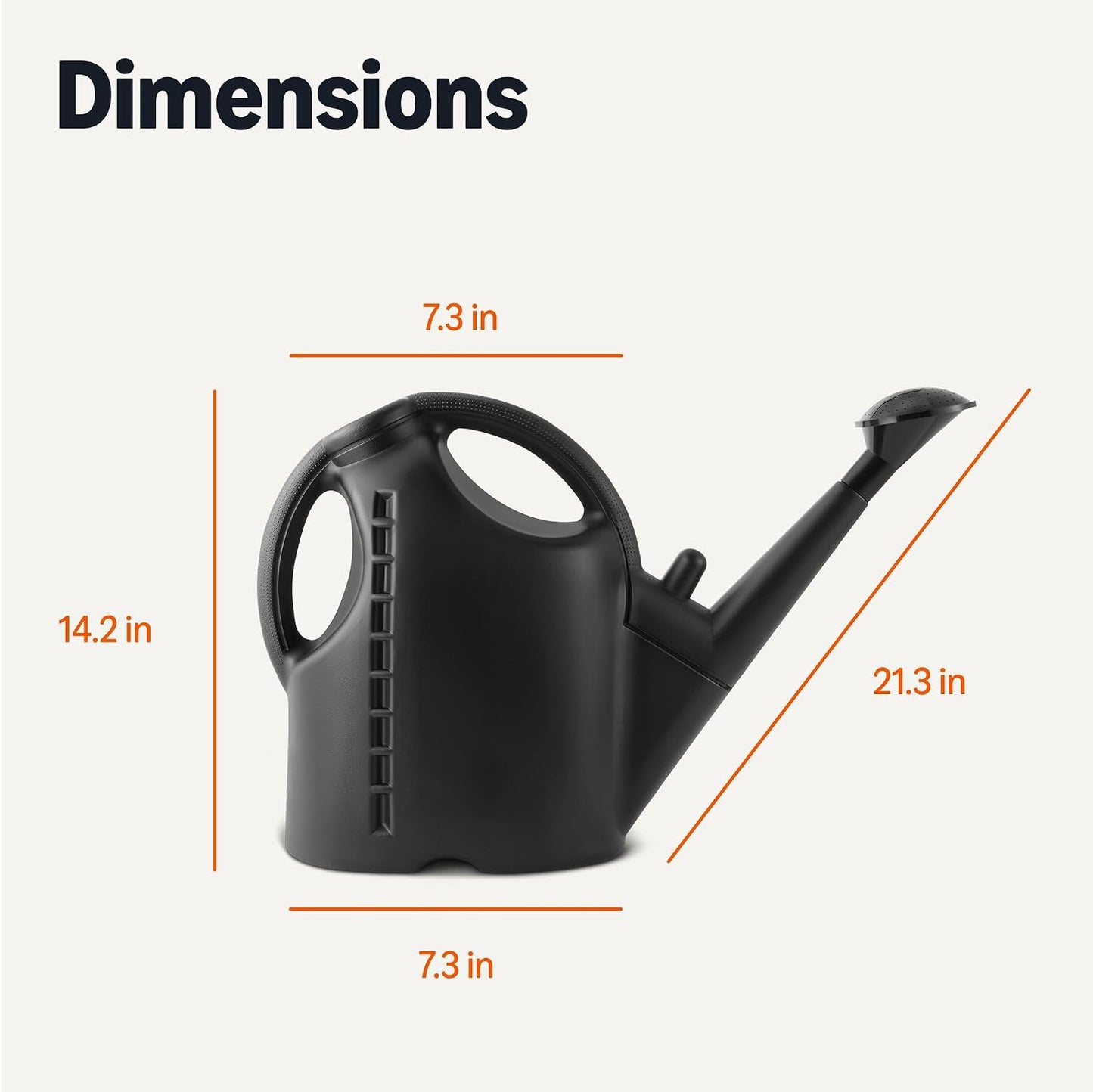 Watering Can, Black, 2.64 Gallon Capacity