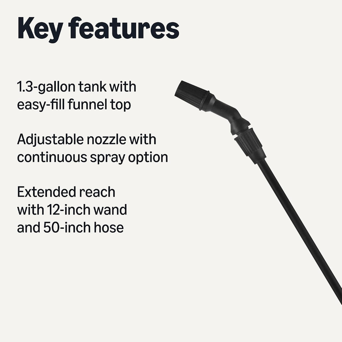 Watering Can, Black, 2.64 Gallon Capacity