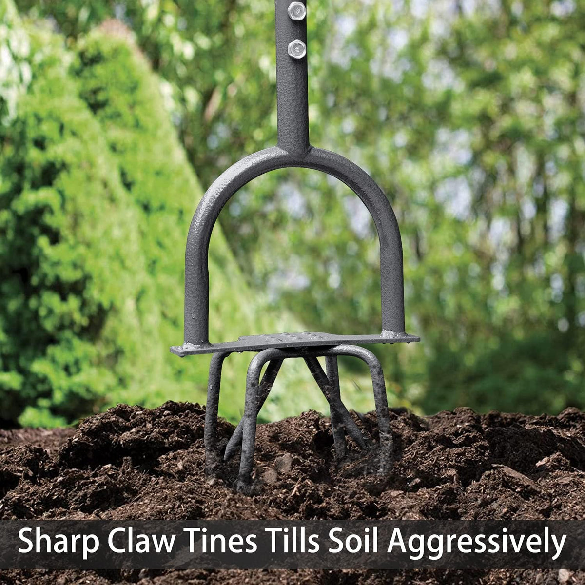Hand Tiller for Gardening, Manual Twist Tiller Cultivator, Heavy Duty Garden Claw, Soil Loosener & Lawn Aerator for Soil Mixing, Garden, Flower Box and Raised Bed