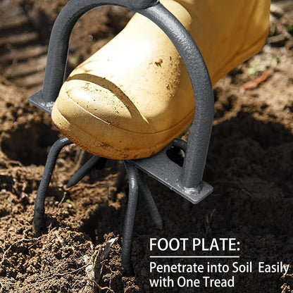 Hand Tiller for Gardening, Manual Twist Tiller Cultivator, Heavy Duty Garden Claw, Soil Loosener & Lawn Aerator for Soil Mixing, Garden, Flower Box and Raised Bed