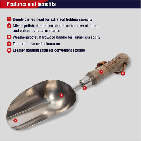 5060SS Traditional Stainless Soil Scoop, 32.5 x 9 x 5 cm, Blue