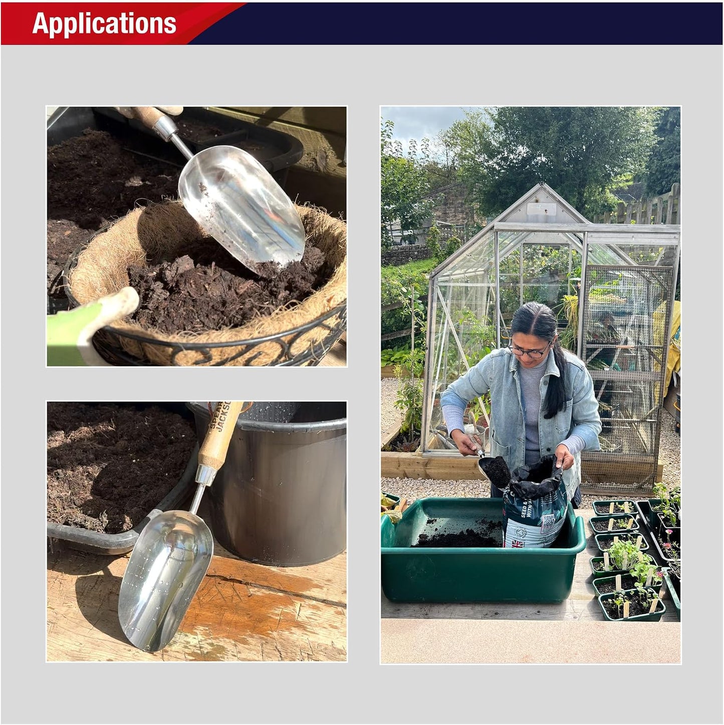 5060SS Traditional Stainless Soil Scoop, 32.5 x 9 x 5 cm, Blue