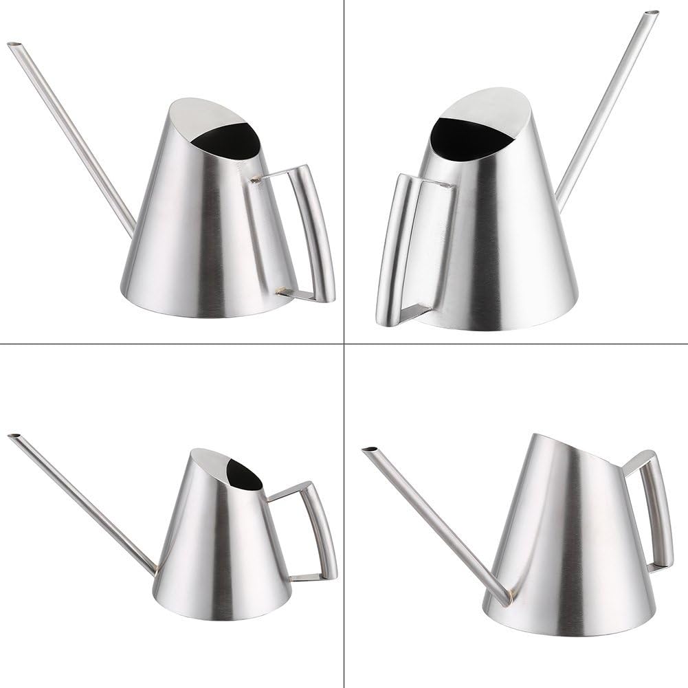 Stainless Steel Watering Can, 900ml, Long Spout, Brushed Finish, Indoor House Plants, Silver, 10.24x6.69x5 Inch