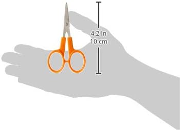 98087097J Curved Craft Scissors, 4 Inch, steel and orange