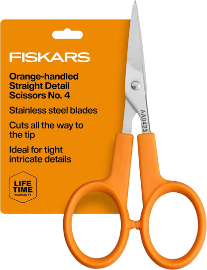 98087097J Curved Craft Scissors, 4 Inch, steel and orange