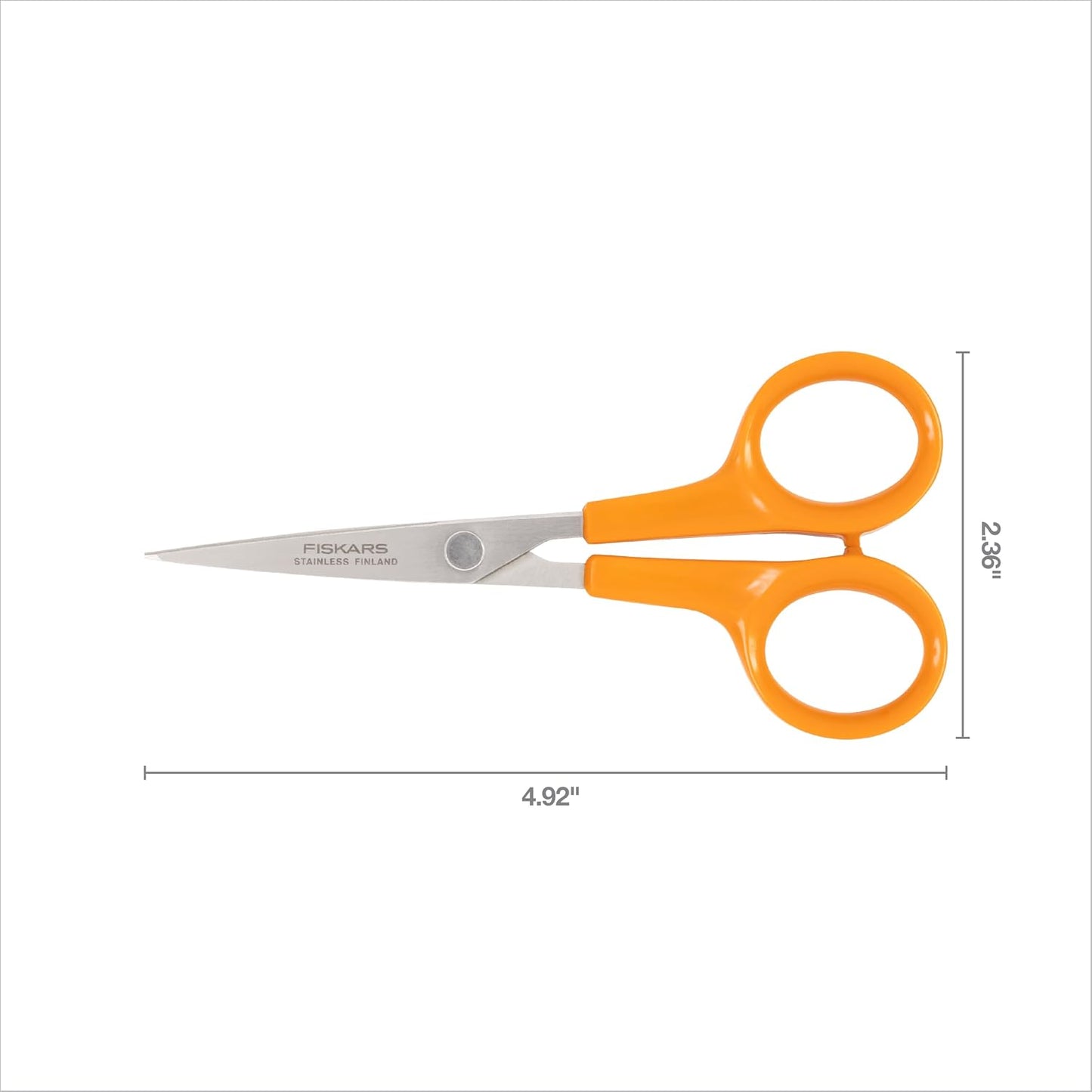 98087097J Curved Craft Scissors, 4 Inch, steel and orange