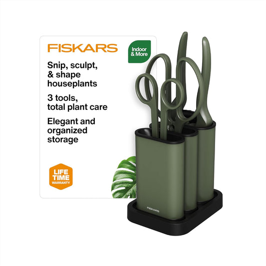 Indoor Plant Care 3-Piece Set, Precision Gardening Tools, Green
