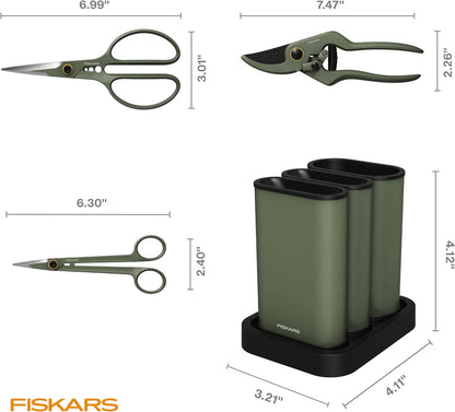 Indoor Plant Care 3-Piece Set, Precision Gardening Tools, Green