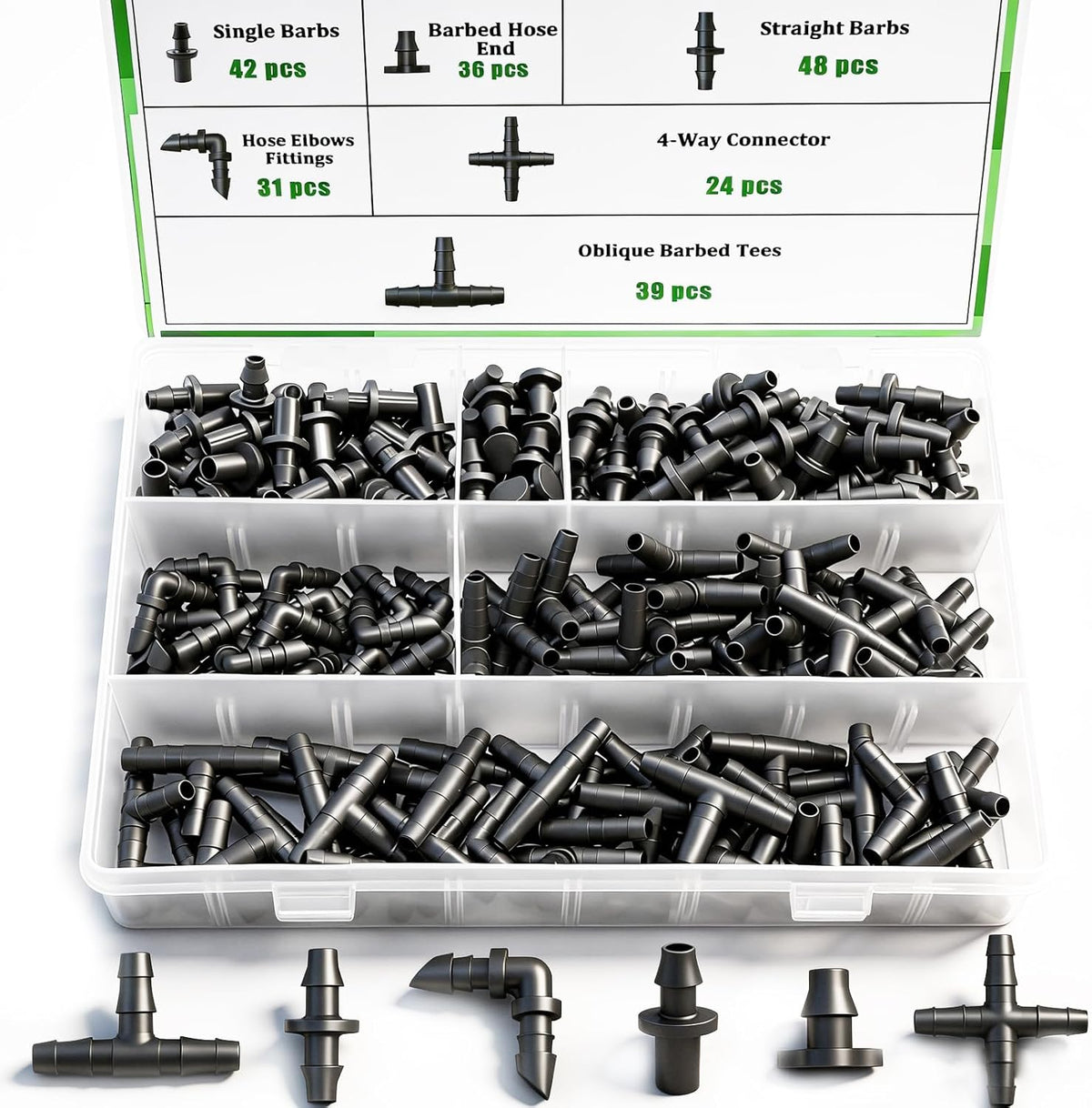 240FT Drip Irrigation System,Irrigation System for Garden with 1/2 inch Hose 1/4 inch Distribution Tubing and Accessories,Drip Irrigation Parts Garden Watering System