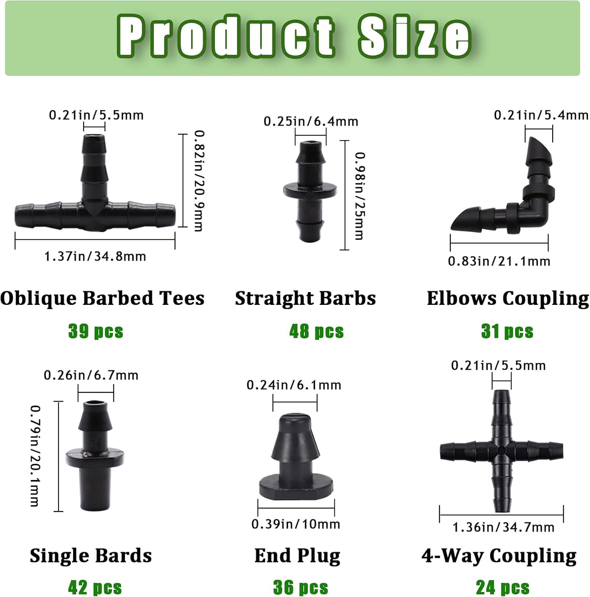 240FT Drip Irrigation System,Irrigation System for Garden with 1/2 inch Hose 1/4 inch Distribution Tubing and Accessories,Drip Irrigation Parts Garden Watering System