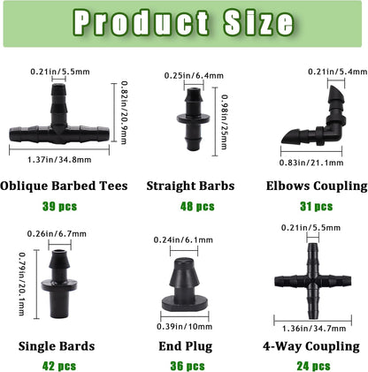 240FT Drip Irrigation System,Irrigation System for Garden with 1/2 inch Hose 1/4 inch Distribution Tubing and Accessories,Drip Irrigation Parts Garden Watering System