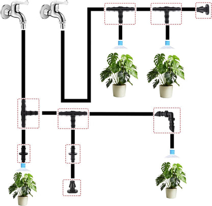 240FT Drip Irrigation System,Irrigation System for Garden with 1/2 inch Hose 1/4 inch Distribution Tubing and Accessories,Drip Irrigation Parts Garden Watering System