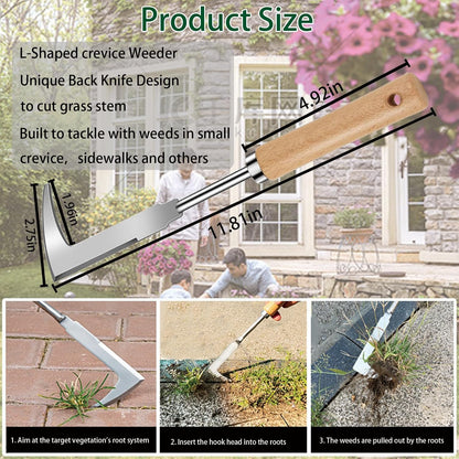 Weed Puller Tool,Crack Weeder Tool, Stainless Steel Crevice Weeding Digger Tool, Paving Brick Moss Removal,6 Teethes Dual Purpose Hand Weeder Tool for Yard Garden, Lawn Edger and Driveway(3 Pcs)
